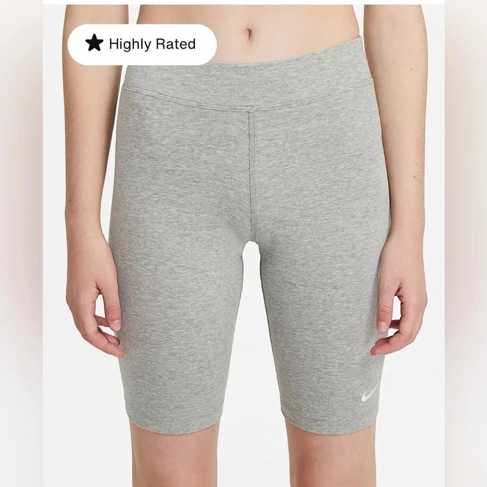 NWT Nike Tight For Mid Rise Short Length Bike Shorts Gray Size XS